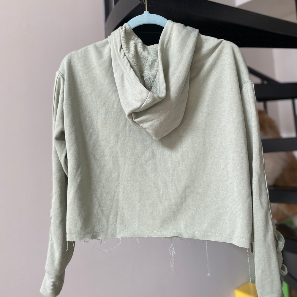 Olive green cropped hoodie